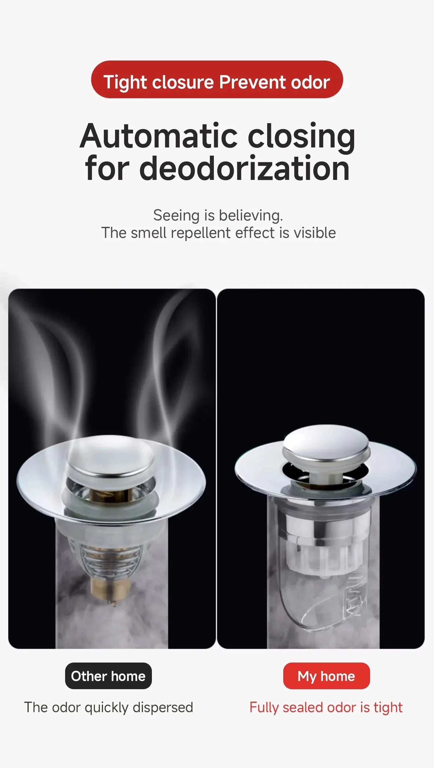 Universal Pop-Up Sink Drain Stopper with Hair Catcher | Anti-Clog Bathroom Basin Filter