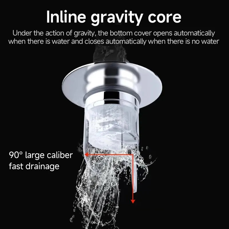 Universal Pop-Up Sink Drain Stopper with Hair Catcher | Anti-Clog Bathroom Basin Filter